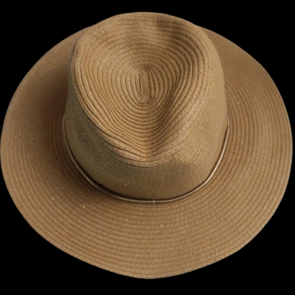 Chico's Women's Floppy Hat Fedora Packable Shapable Straw Glitter Accent - Picture 3 of 9